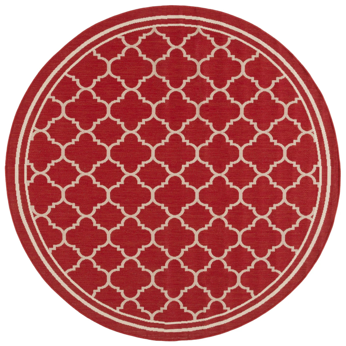 Safavieh Courtyard 6'-7" x 6'-7" Rug in Red / Bone