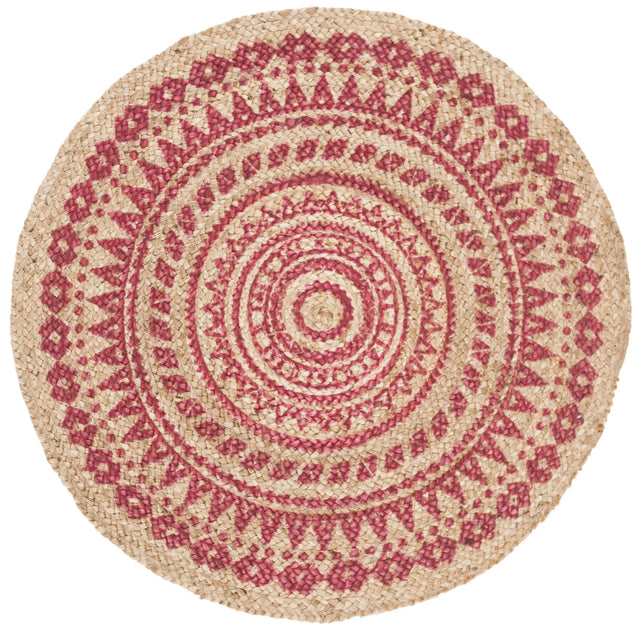 Safavieh Natural Fiber 3'-0" x 3'-0" Rug in Fuchsia / Natural