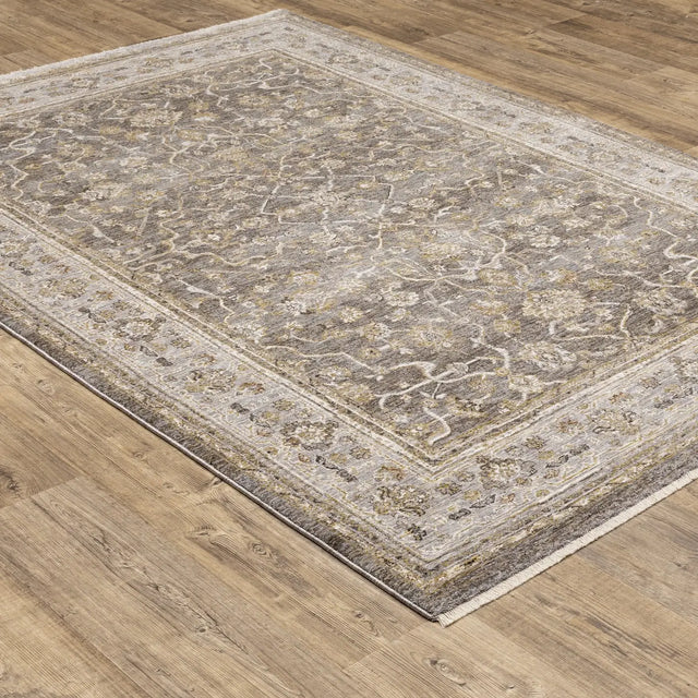 Oriental Weavers Sphinx Maharaja 040M1 Grey/Gold Rugs - angle detail