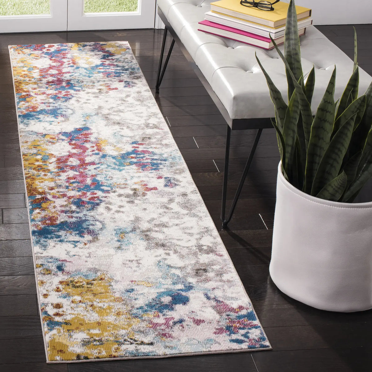 Safavieh Aria 2'-0" x 8'-0" Rug in Cream / Dark Teal