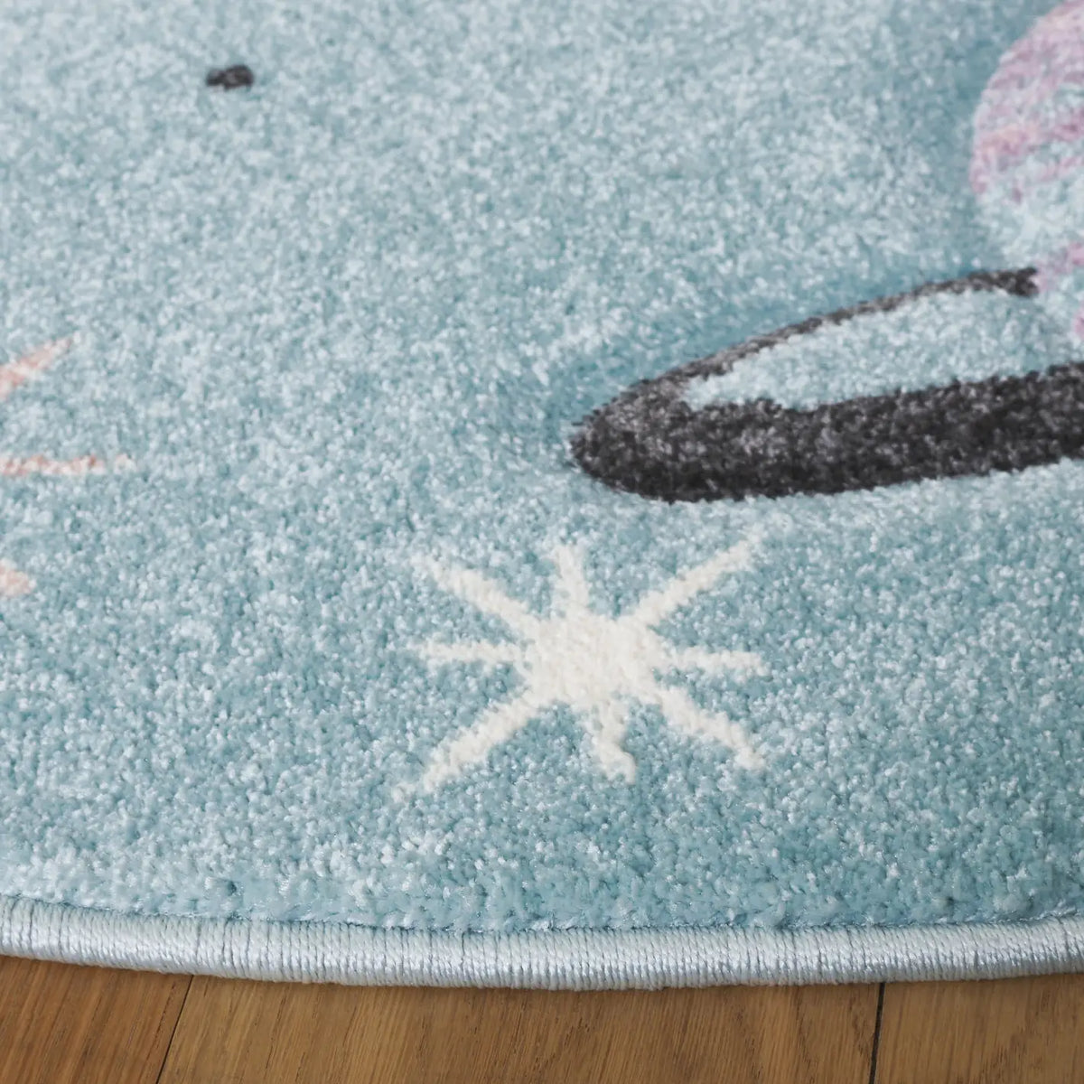 Safavieh Carousel Kids 100 5'-3" x 5'-3" Rug in Teal / Orange