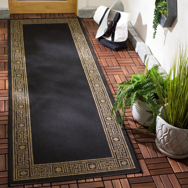 Safavieh Courtyard 2'-7" x 8'-2" Rug in Black / Coffee
