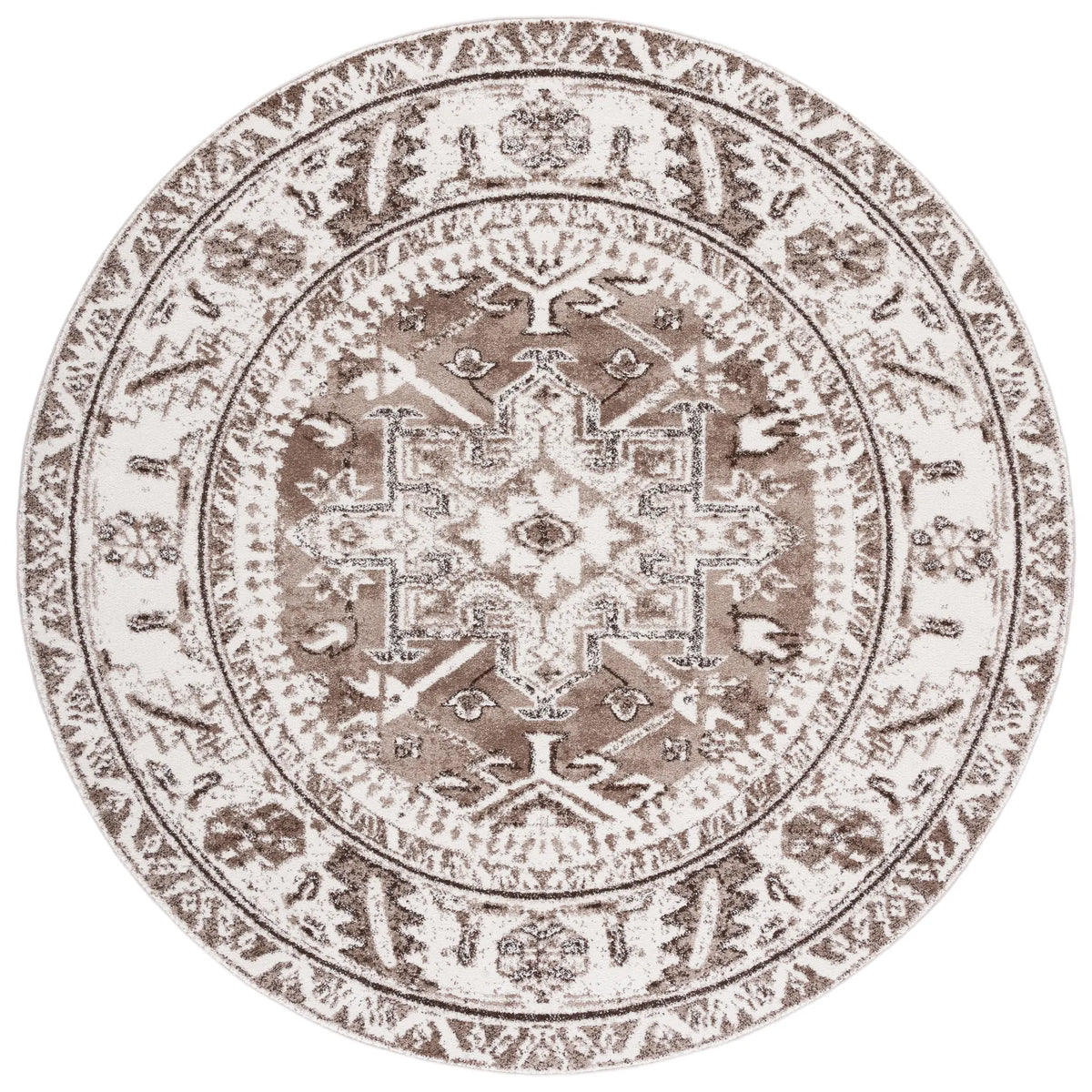 Safavieh Vintage Hamadan 6'-7" x 6'-7" Rug in Brown / Ivory