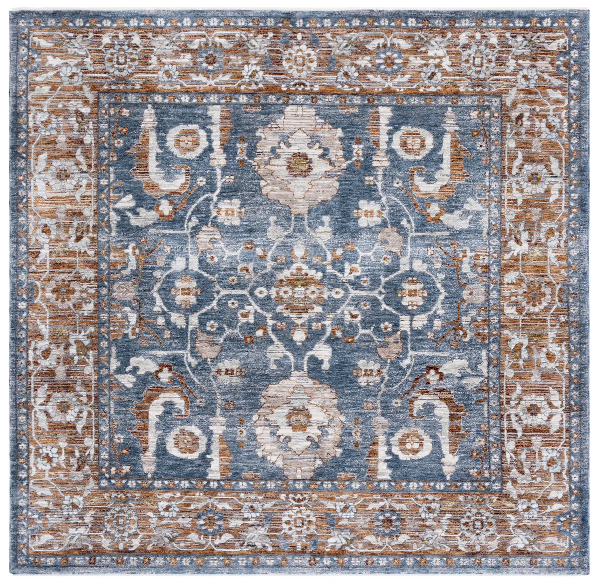 Safavieh Heirloom 700 6'-3" x 6'-3" Rug in Blue / Rust
