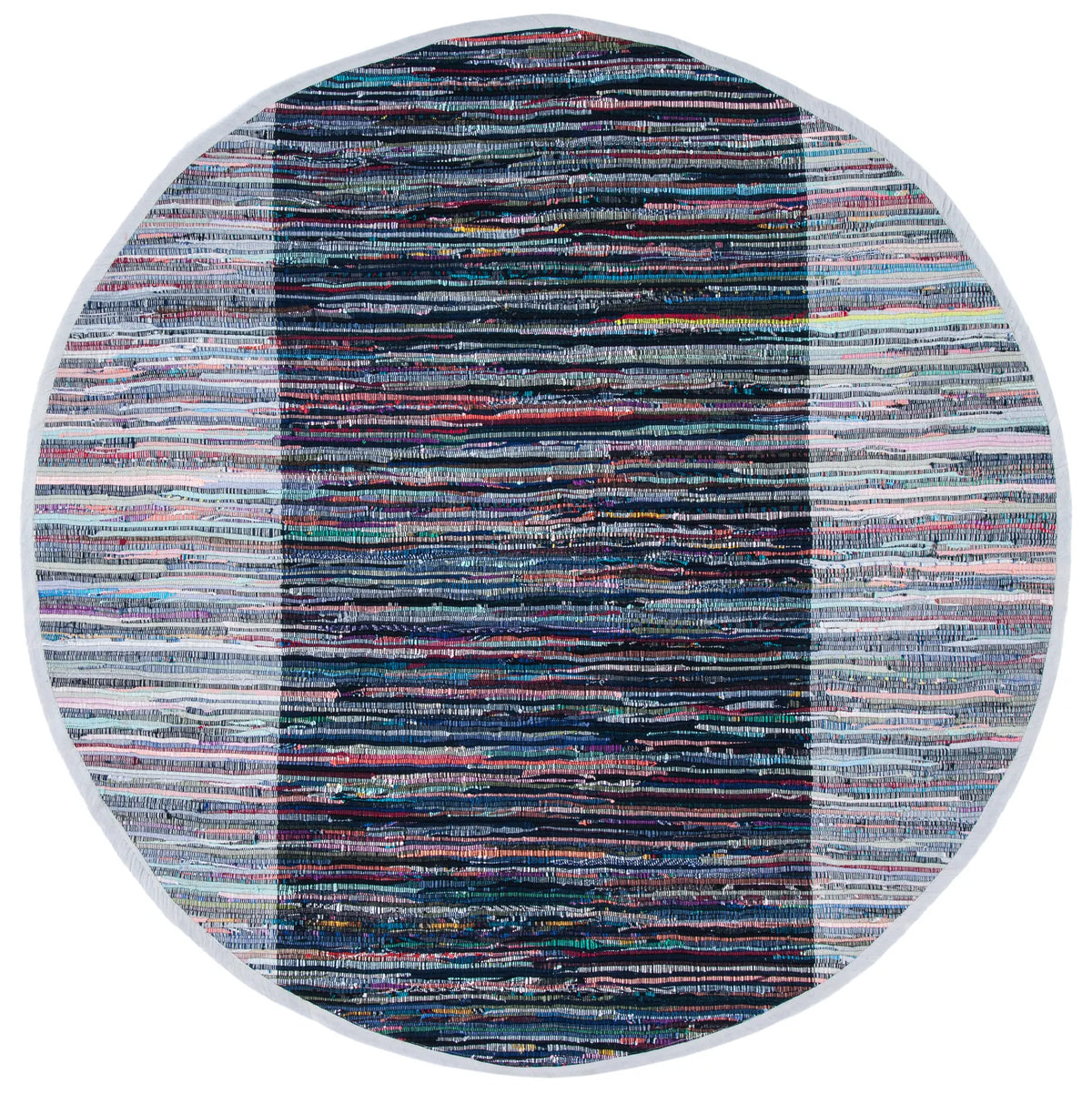 Safavieh Rag Rug 6'-0" x 6'-0" Rug in Grey / Black