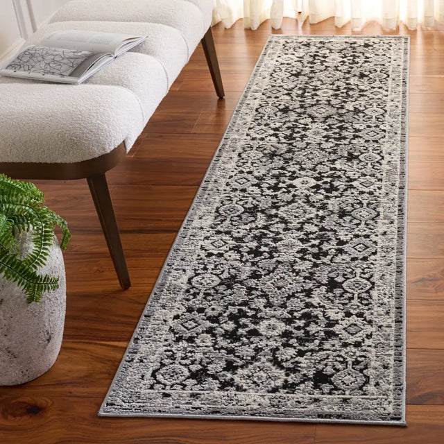 Safavieh Cameron 2'-2" x 8'-0" Rug in Black / Grey Ivory