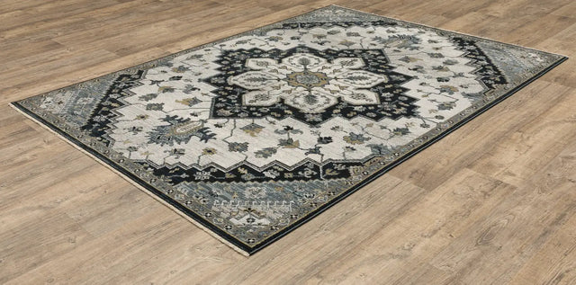 Oriental Weavers Sphinx KEIRA KEI04 Blue Medallion Rugs - angle detail