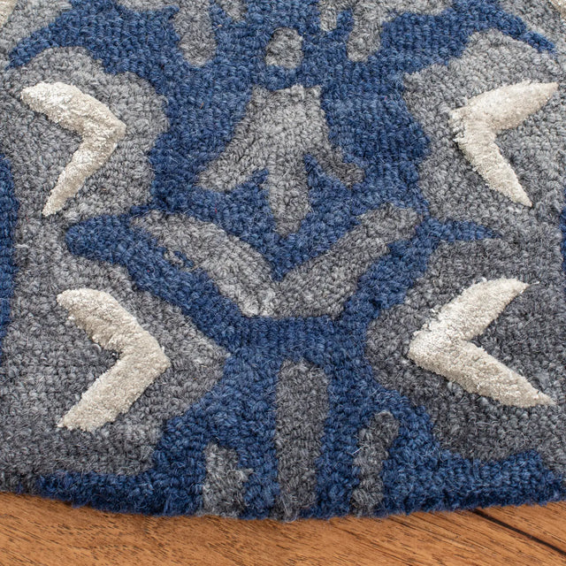 Safavieh Dip Dye 7'-0" x 7'-0" Rug in Navy / Grey