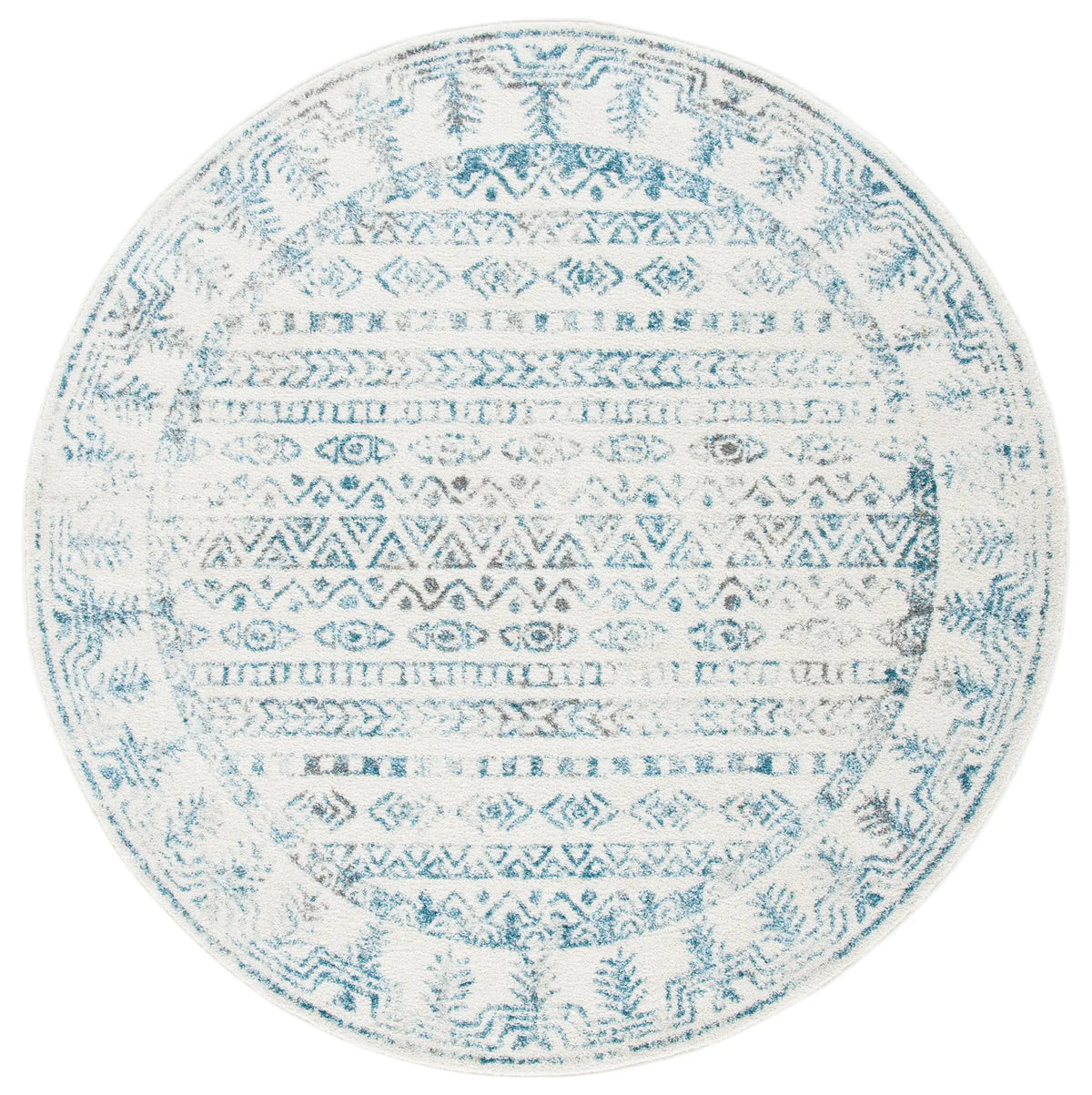 Safavieh Tulum 6'-7" x 6'-7" Rug in Ivory / Teal