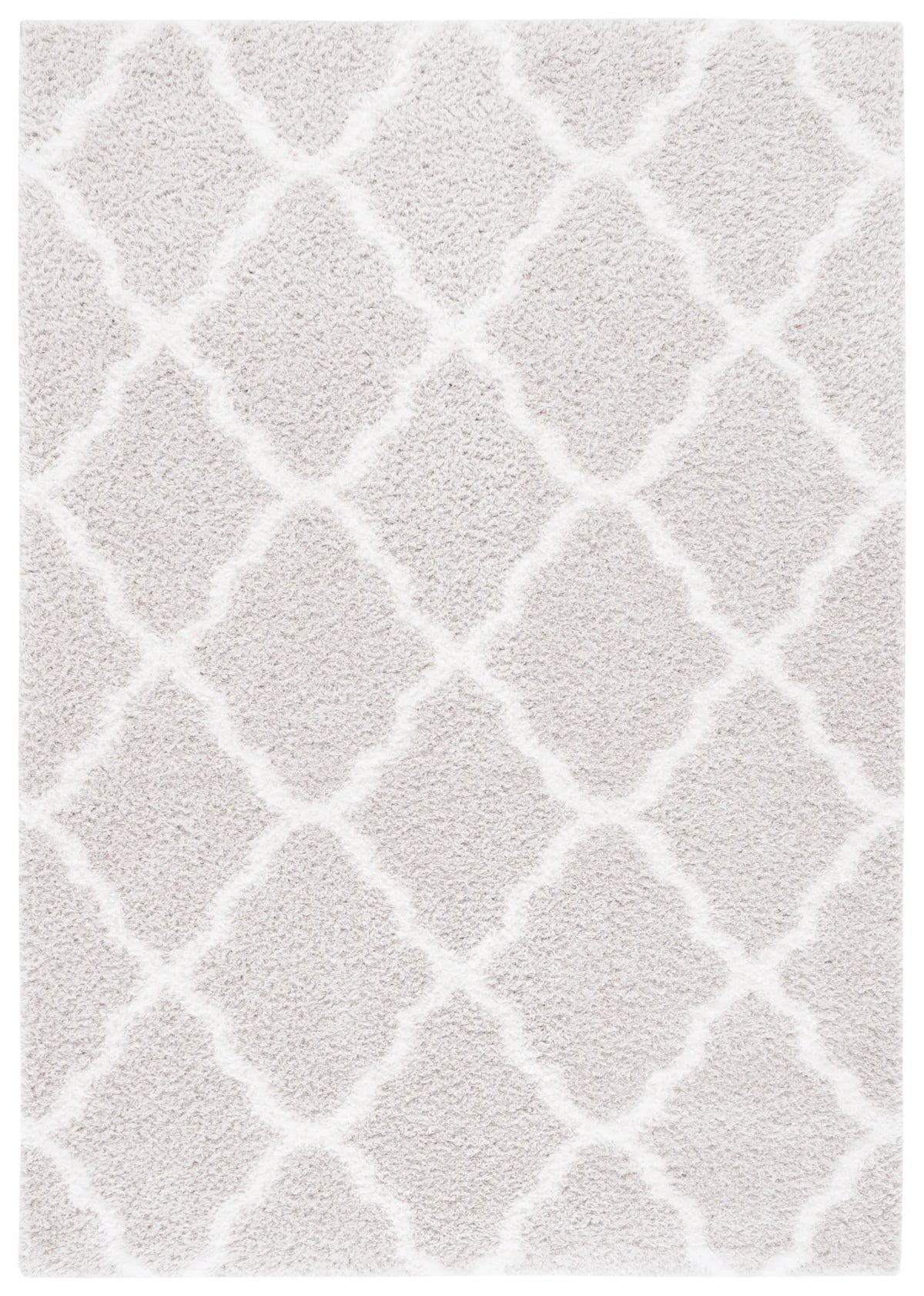 Safavieh Tahoe Shag 4'-0" x 6'-0" Rug in Silver / White