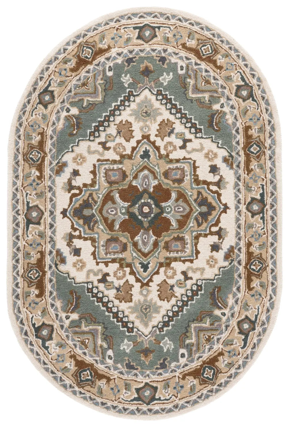 Safavieh Heritage 4'-0" x 6'-0" Rug in Ivory / Light Blue
