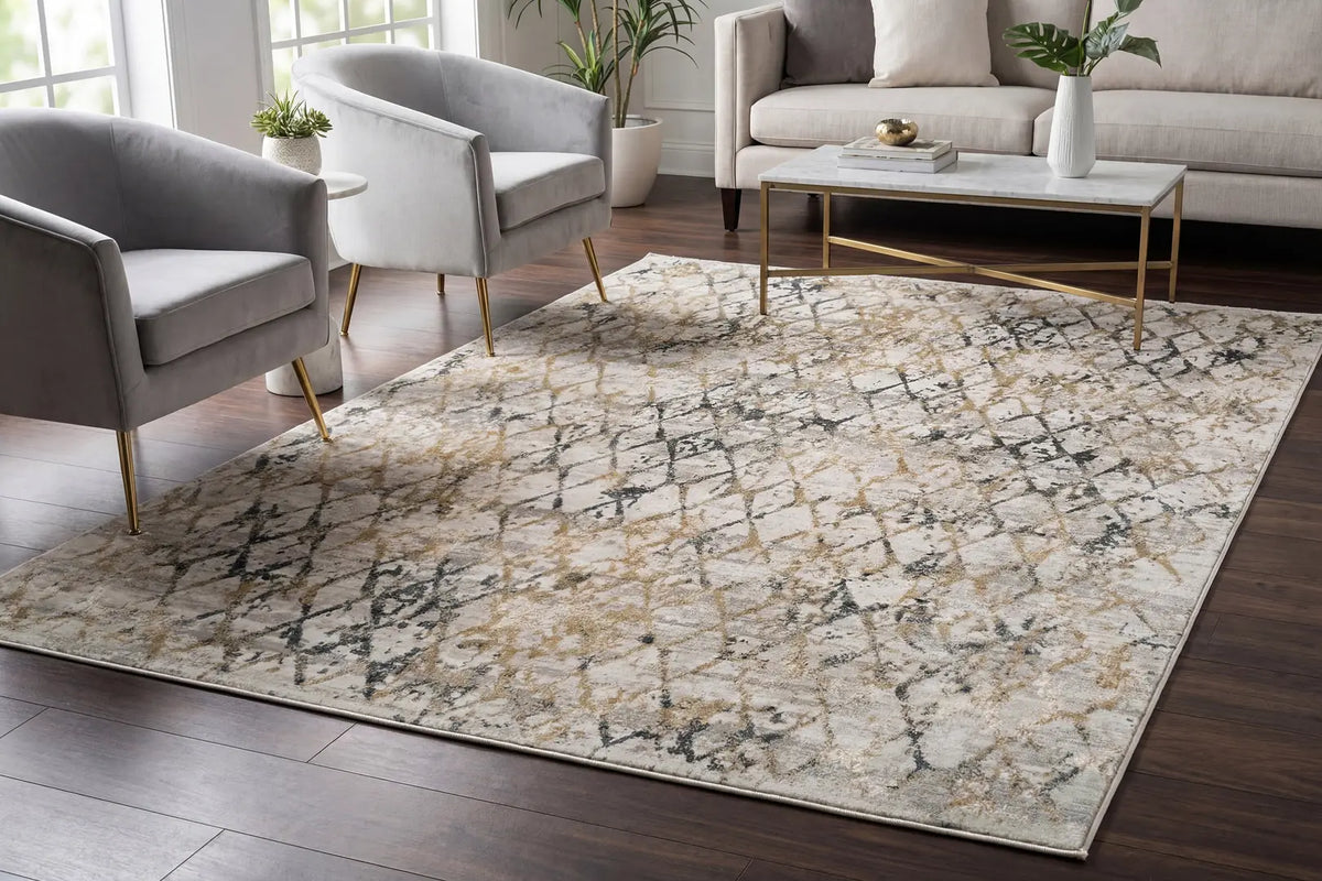 Dynamic Rugs Quartz 27039 Light Beige / Blue Rugs - Room