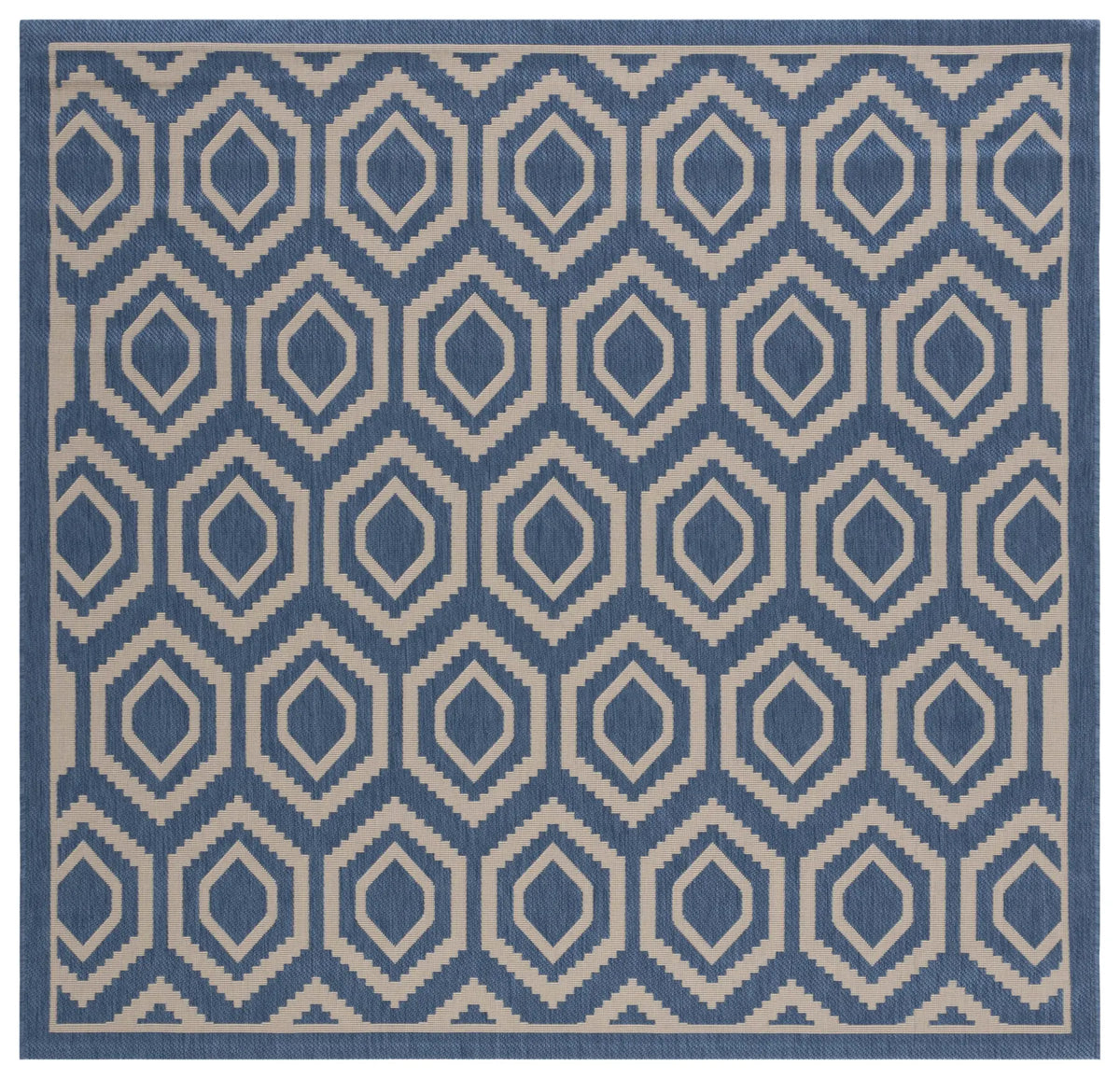 Safavieh Courtyard 6'-7" x 6'-7" Rug in Blue / Beige
