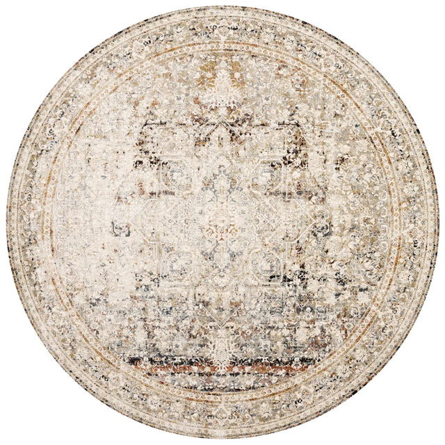 Loloi Theia The-05 Taupe/Brick Rug - round flat