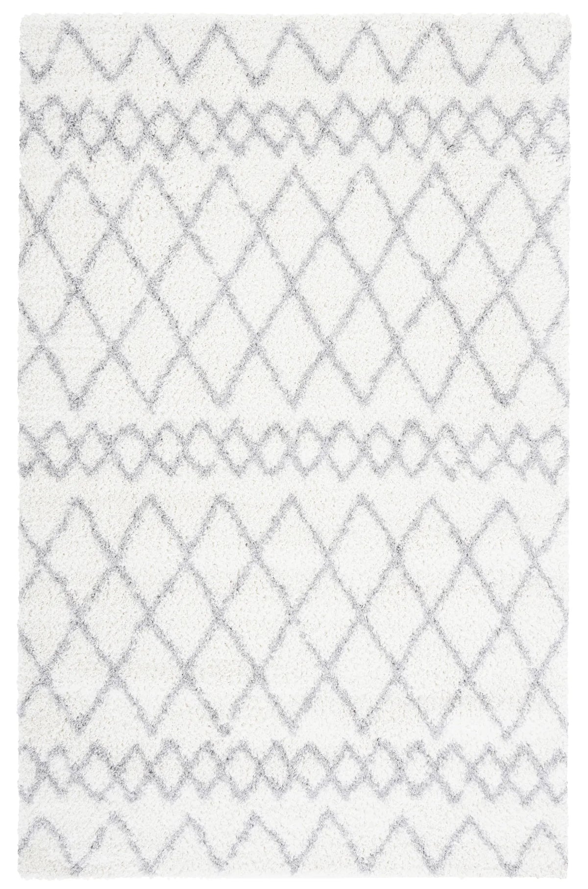 Safavieh Berber Shag 4'-0" x 6'-0" Rug in Ivory / Light Grey