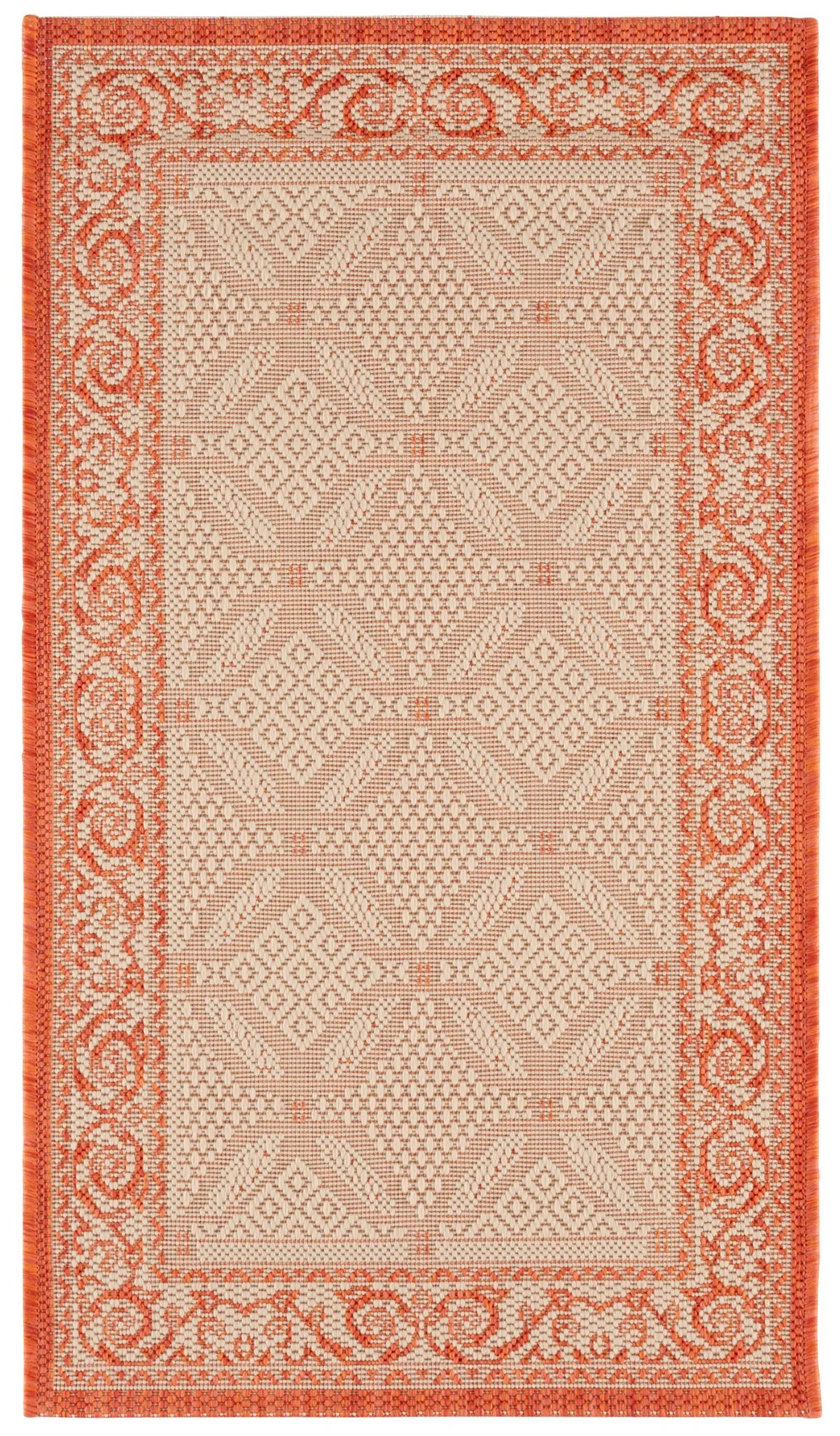 Safavieh Courtyard 2'-0" x 3'-7" Rug in Natural / Terra