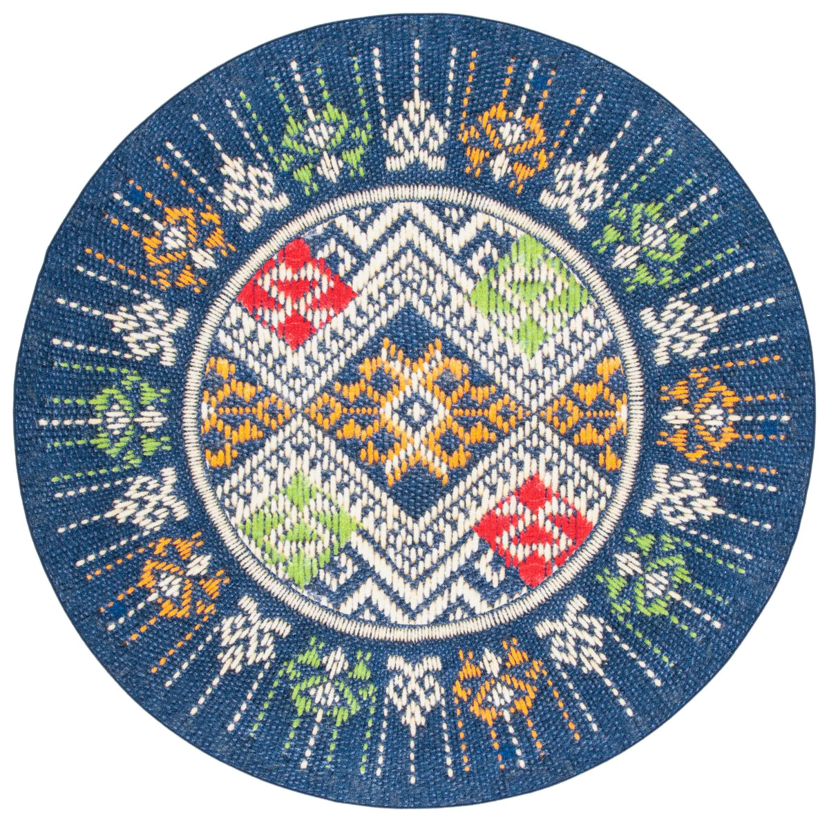 Safavieh Journey 6'-7" x 6'-7" Rug in Blue / Ivory