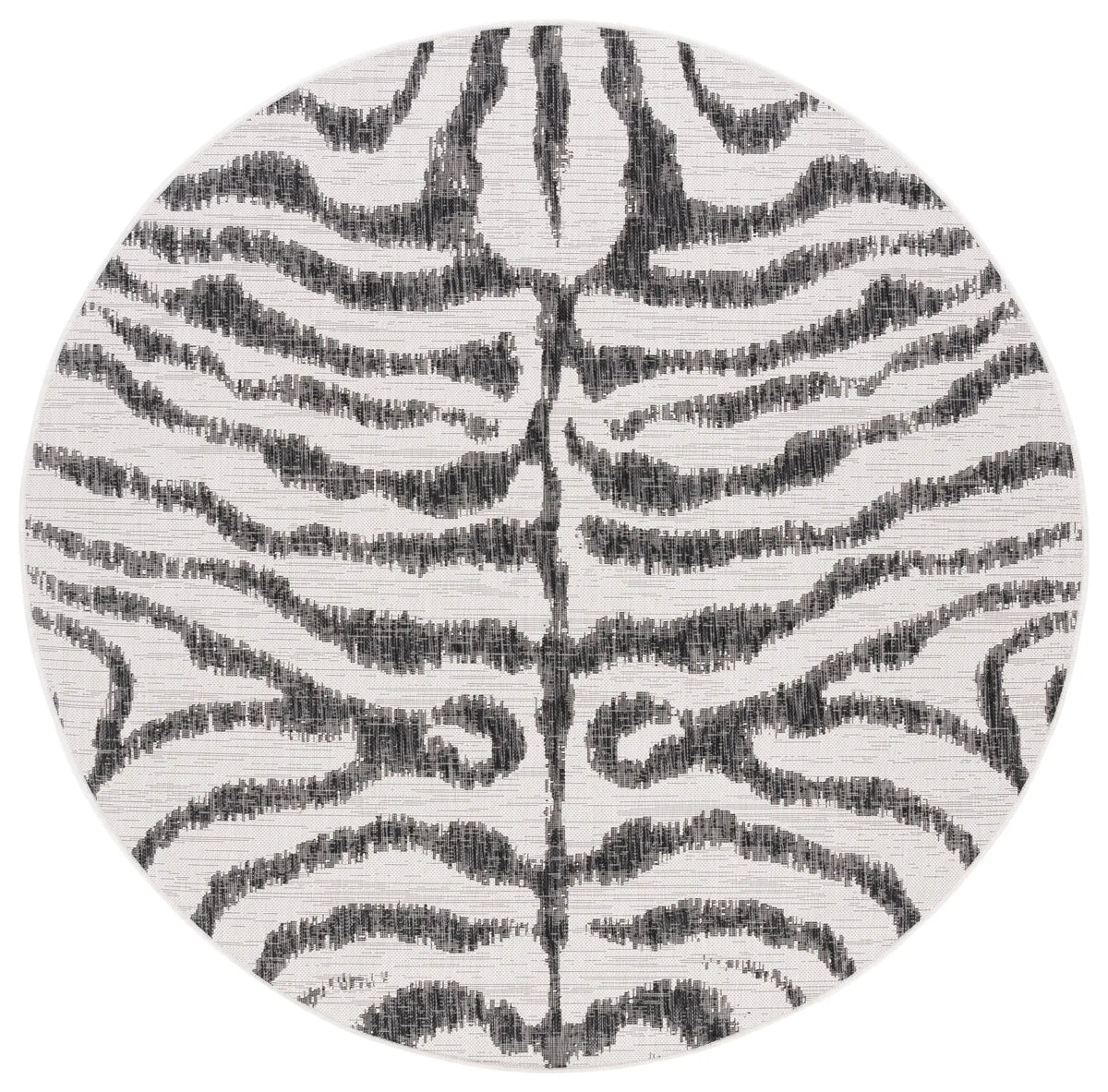 Safavieh Courtyard 6'-7" x 6'-7" Rug in Ivory / Black
