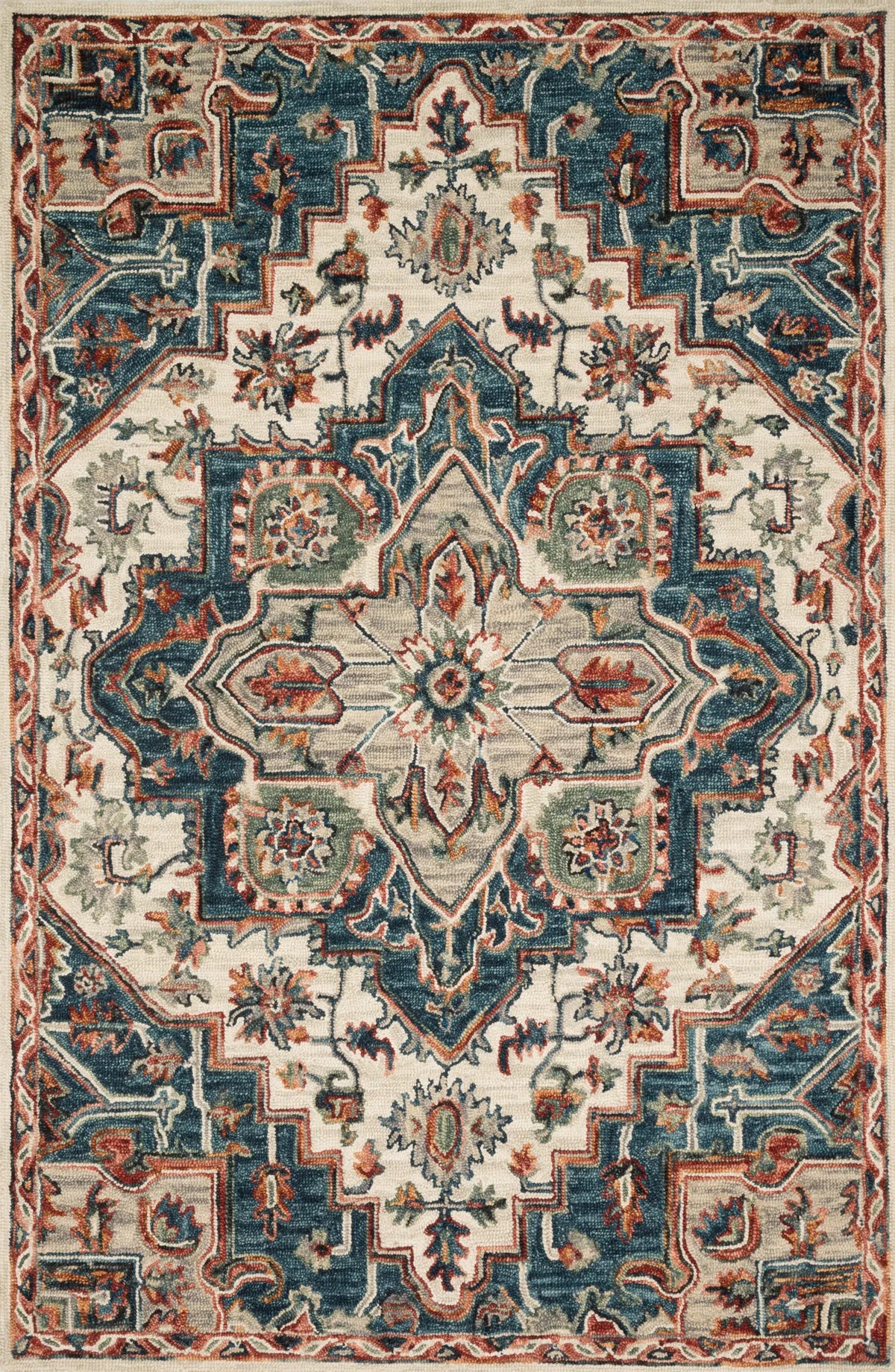 Loloi Victoria Vk-16 Blue/Red Rug - main flat