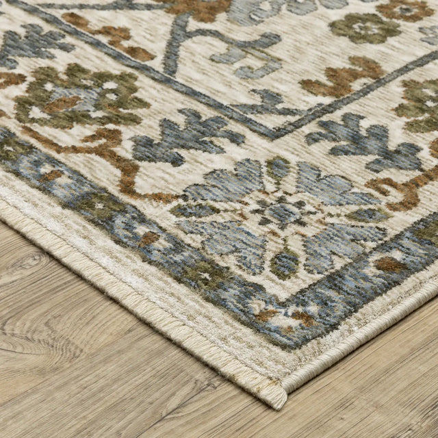 Oriental Weavers Sphinx HASTINGS HA02I Ivory Floral Rugs - corner detail