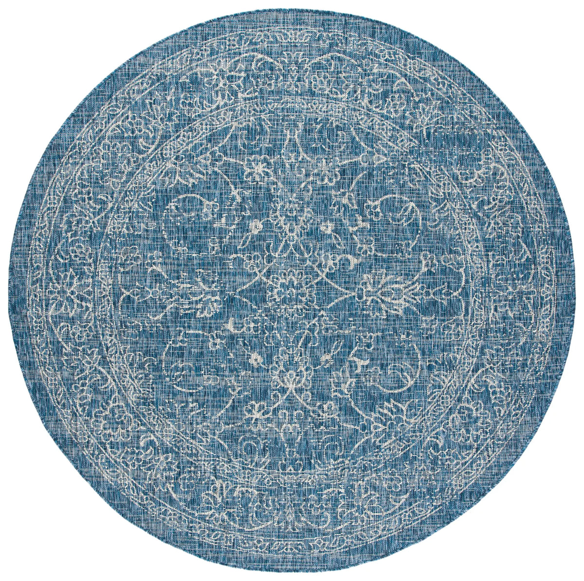 Safavieh Courtyard 6'-7" x 6'-7" Rug in Navy / Ivory