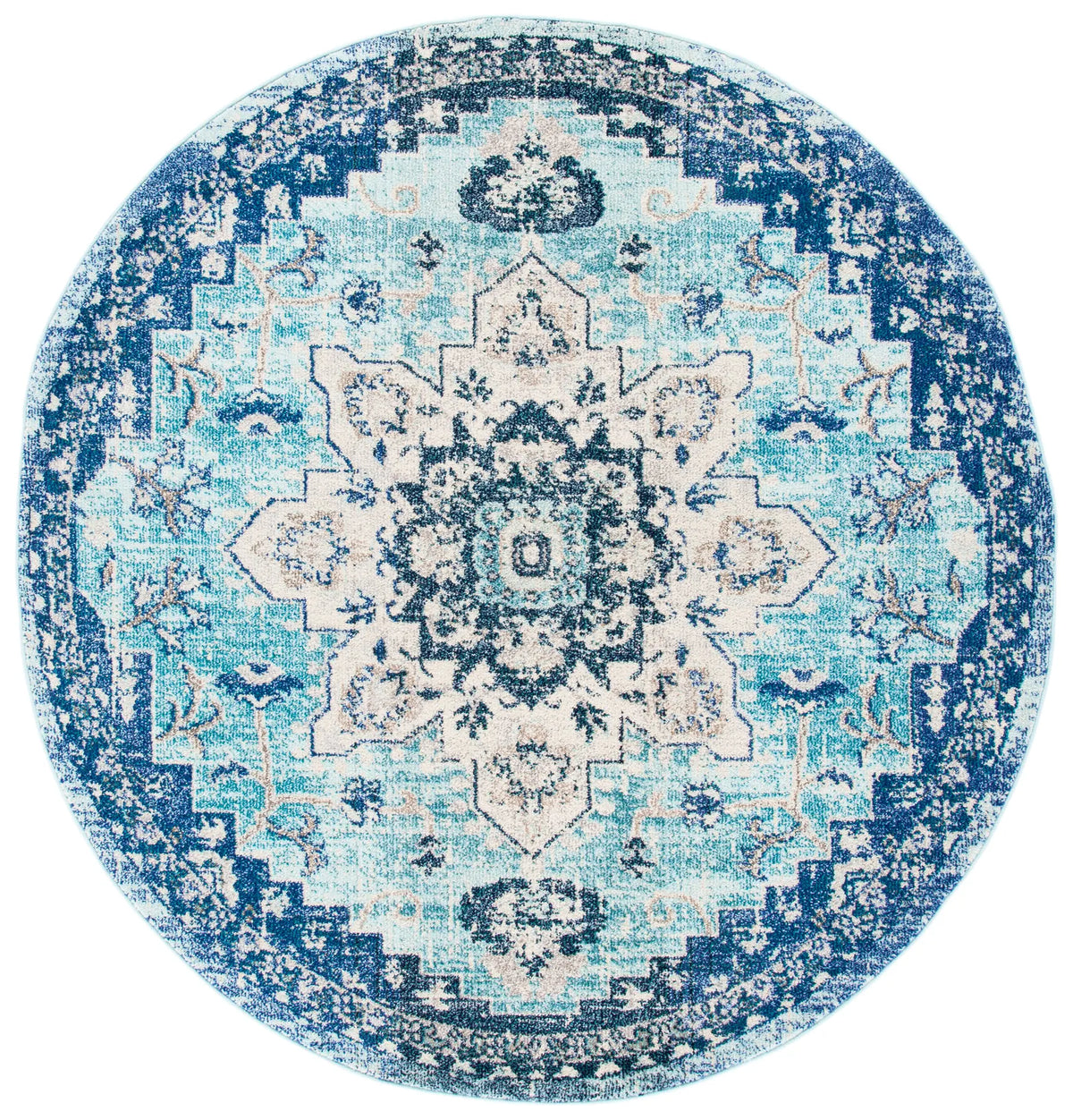 Safavieh Madison 5'-0" x 5'-0" Rug in Teal / Navy