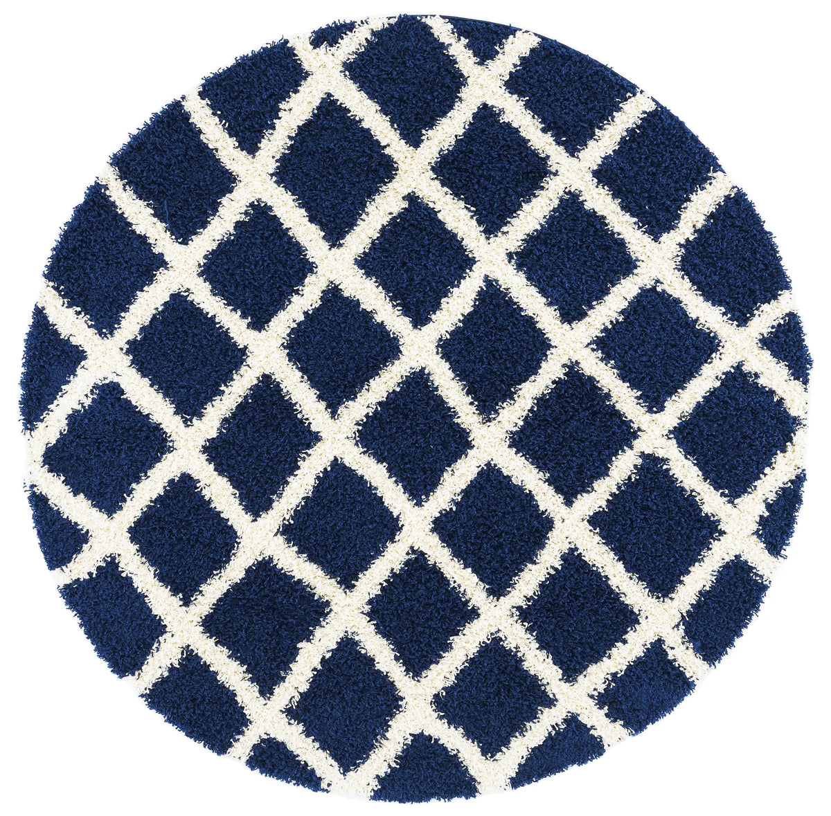 Safavieh Sgd-Dallas Shag 6'-0" x 6'-0" Rug in Navy / Ivory