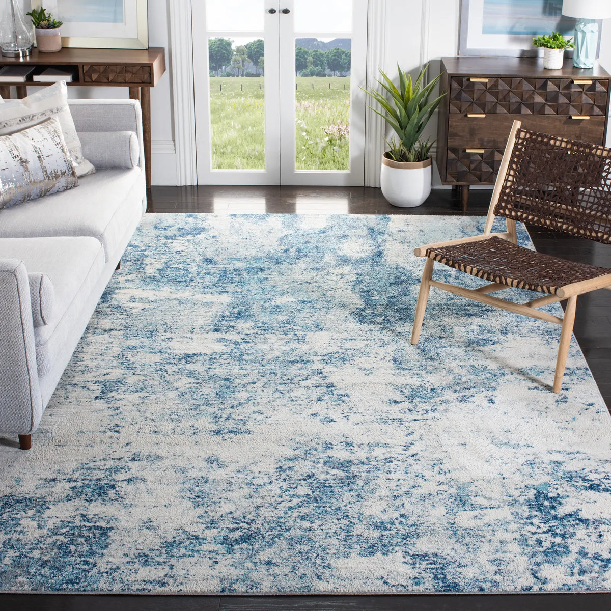 Safavieh Brentwood 10'-0" x 13'-0" Rug in Ivory / Navy