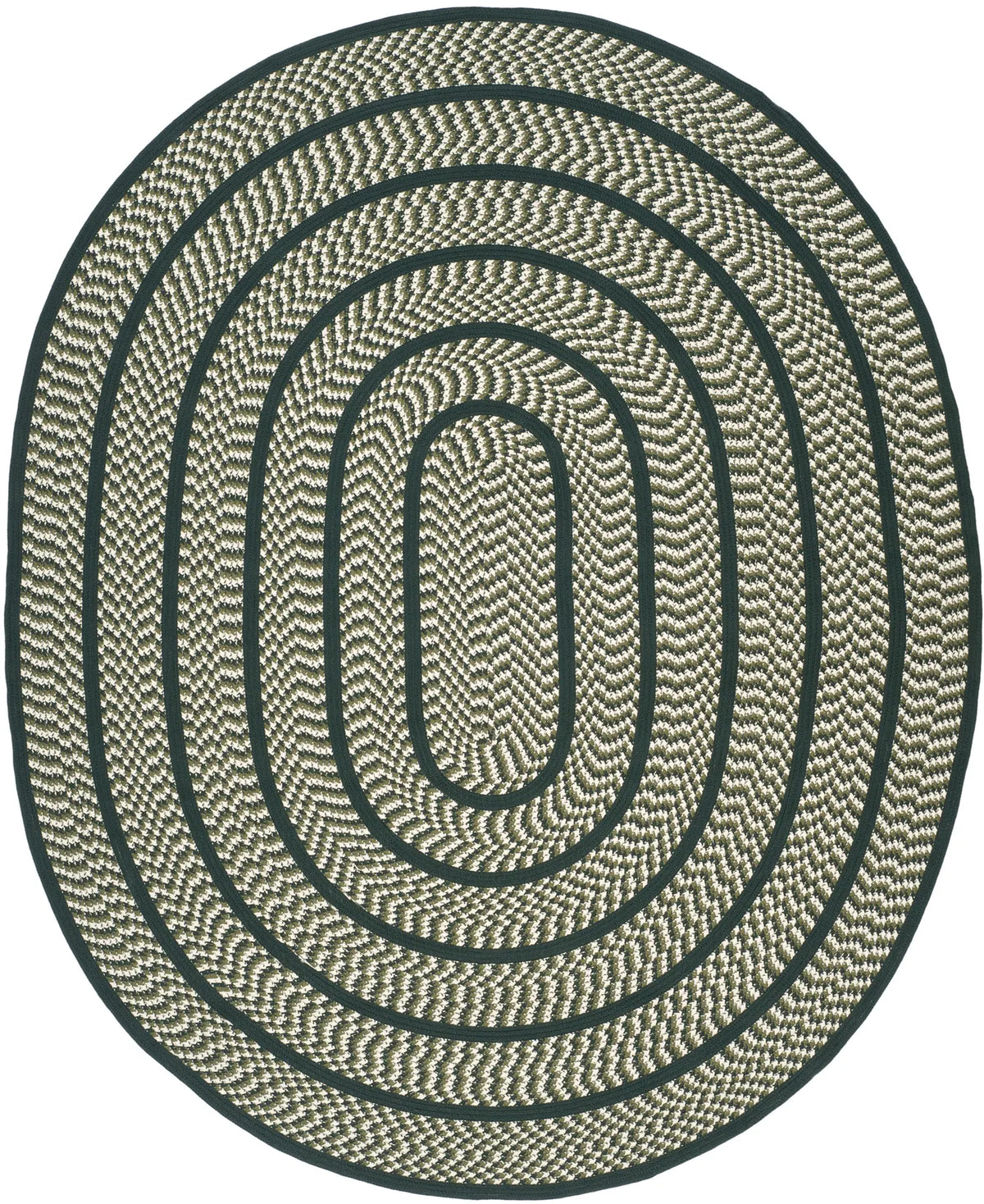 Safavieh Braided 8'-0" x 10'-0" Rug in Ivory / Dark Green