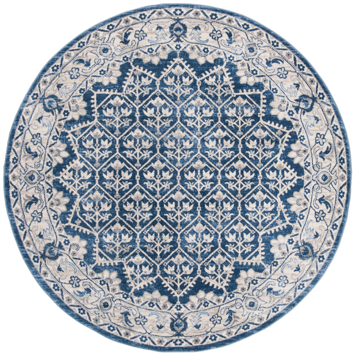Safavieh Brentwood 5'-0" x 5'-0" Rug in Navy / Light Grey