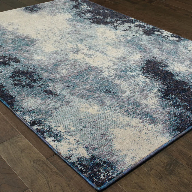 Oriental Weavers Sphinx Evolution 8000B Navy/Ivory Rugs - angle detail