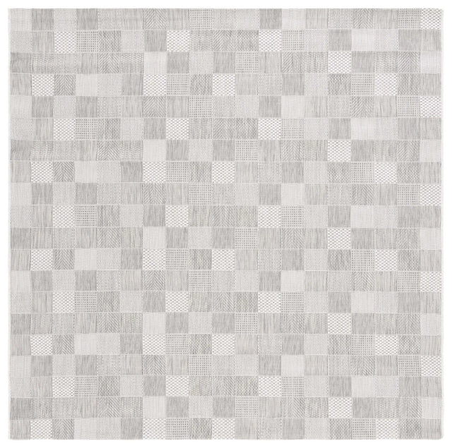 Safavieh Courtyard 6'-7" x 6'-7" Rug in Grey / Dark Grey
