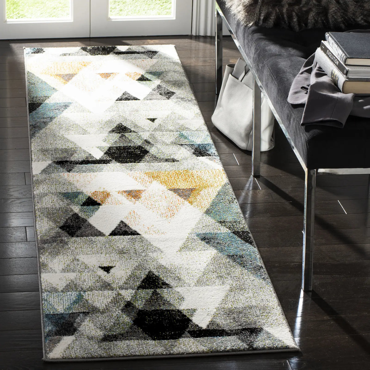 Safavieh Porcello 2'-3" x 10'-0" Rug in Grey / Blue