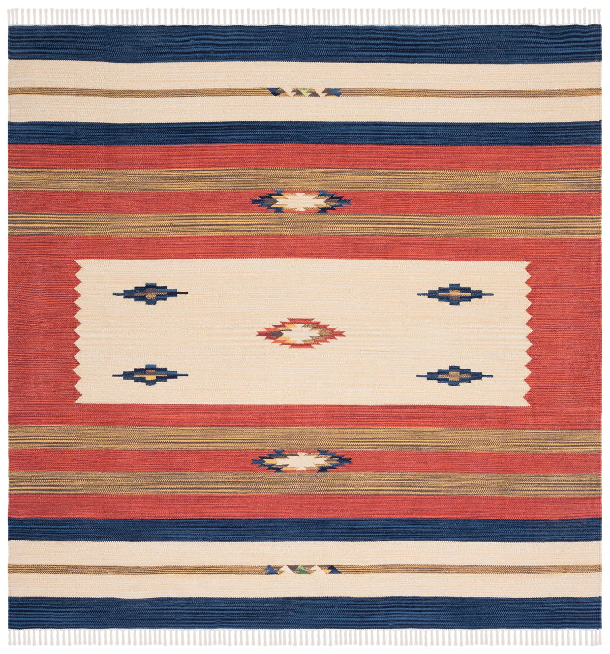 Safavieh Montauk 6'-0" x 6'-0" Rug in Blue / Red