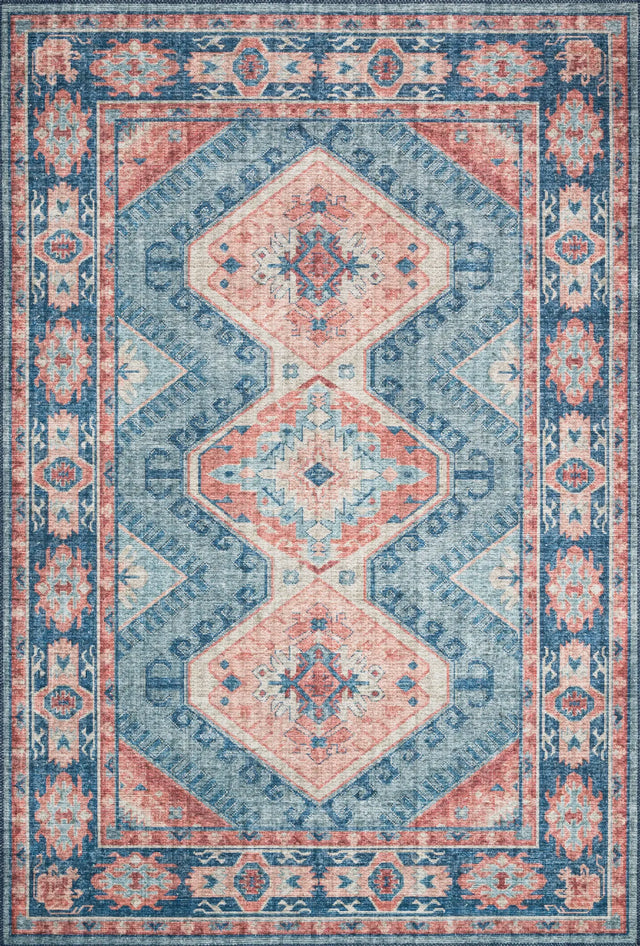 Loloi Skye Sky-03 Turquoise/Terracotta Rugs - main flat
