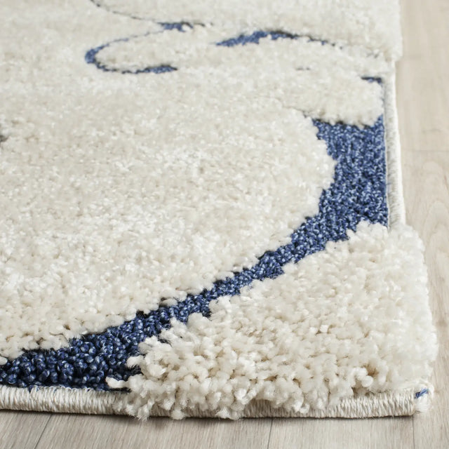 Safavieh Florida Shag 9'-6" x 13'-0" Rug in Cream / Blue