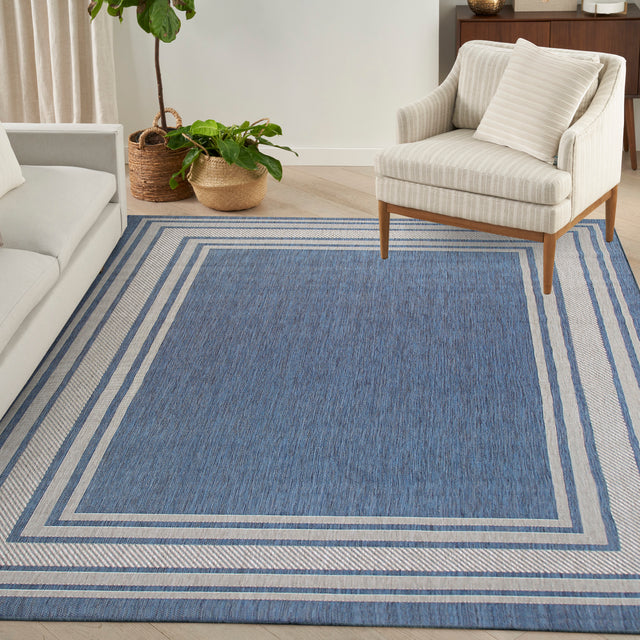 Nourison Horizon Indoor/Outdoor HOZ03 Denim Contemporary Area Rugs
