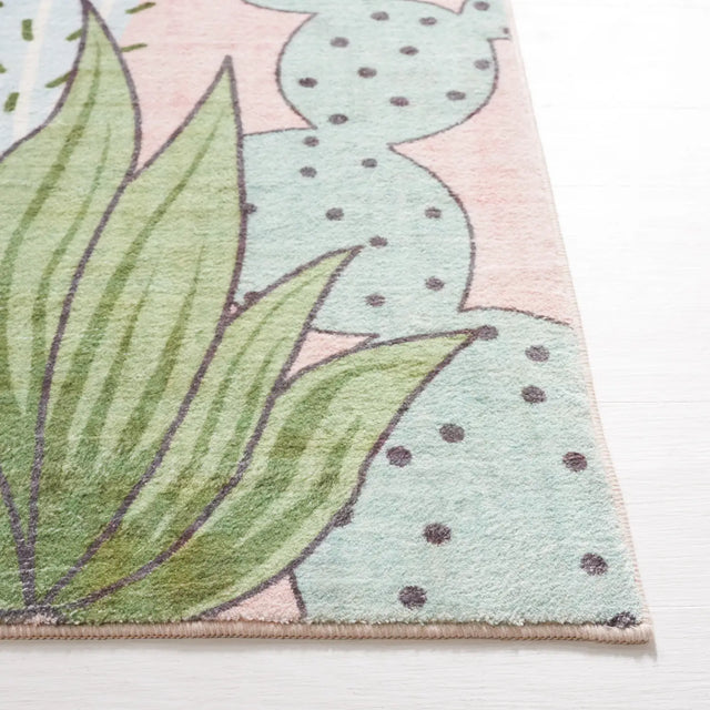 Safavieh Door And Kitchen Mat 3'-0" x 5'-0" Rug in Pink / Green