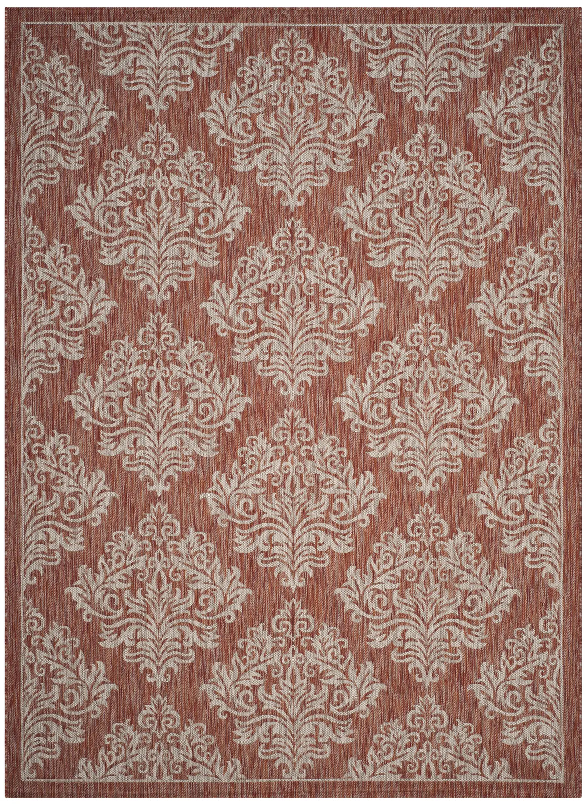 Safavieh Courtyard 6'-7" x 9'-6" Rug in Rust / Grey