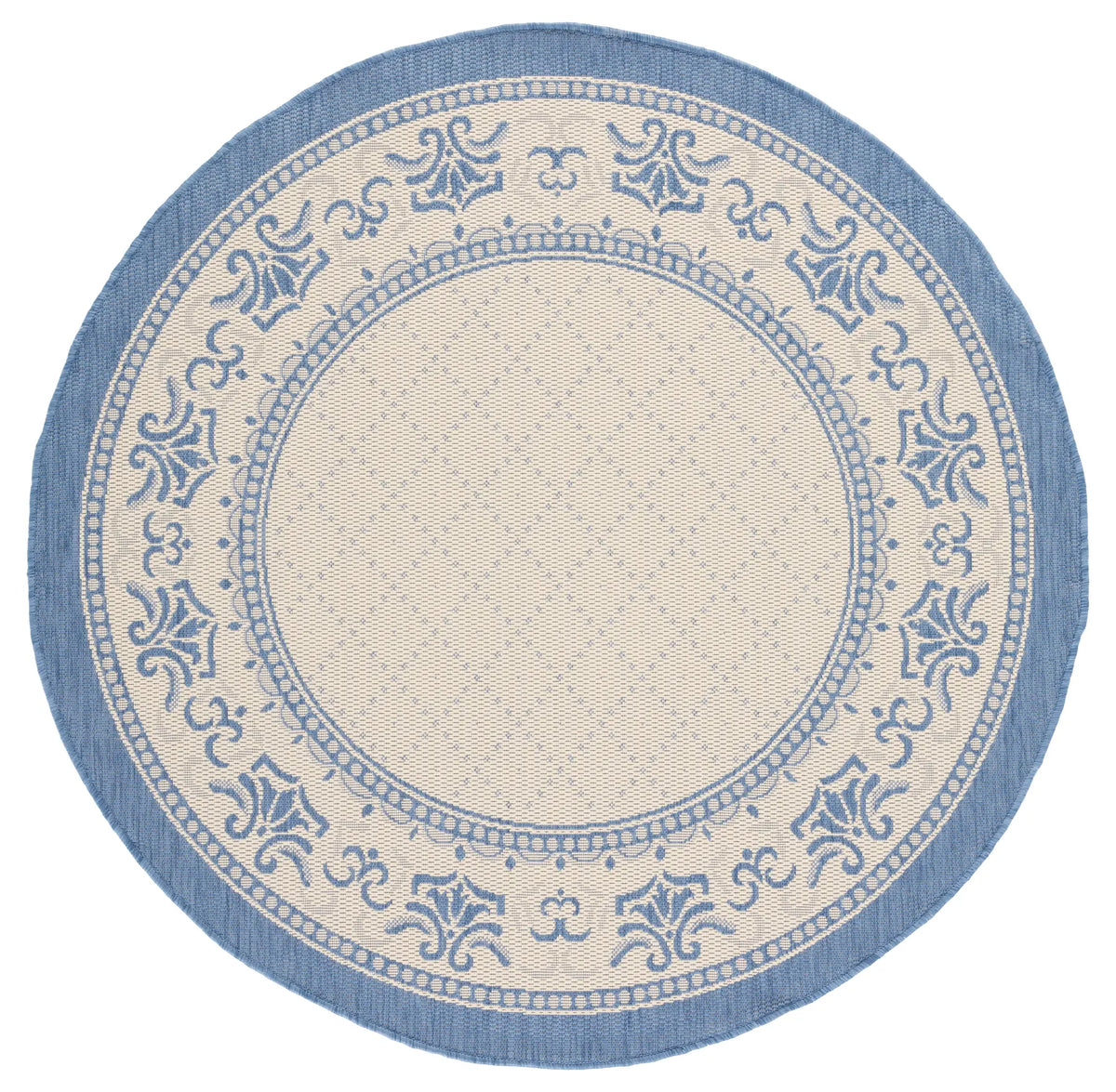 Safavieh Courtyard 5'-3" x 5'-3" Rug in Natural / Blue