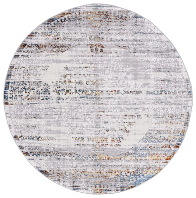 Safavieh Amelia 6'-7" x 6'-7" Rug in Grey / Blue Gold