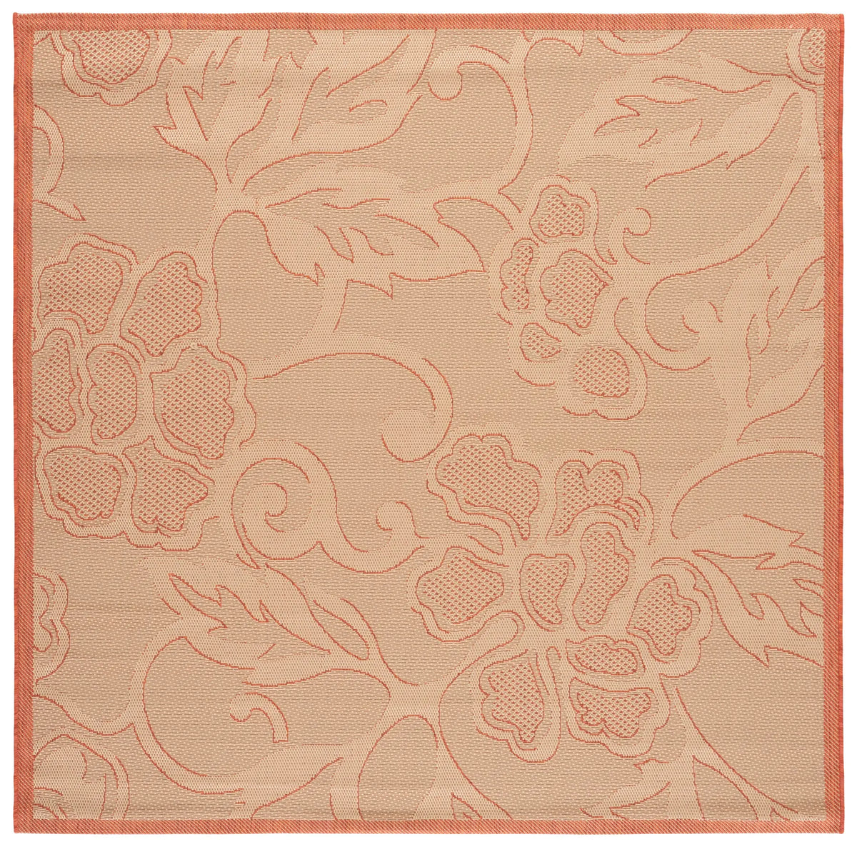 Safavieh Courtyard 6'-7" x 6'-7" Rug in Natural / Terra