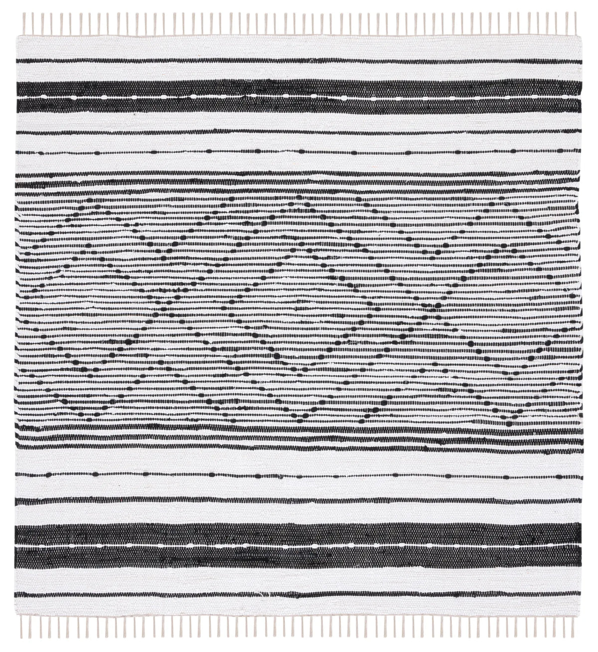 Safavieh Striped Kilim 6'-0" x 6'-0" Rug in Black / Ivory