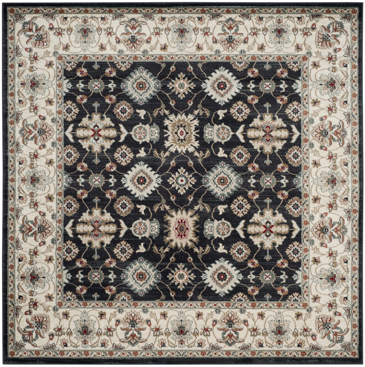 Safavieh Lyndhurst 7'-0" x 7'-0" Rug in Navy / Creme