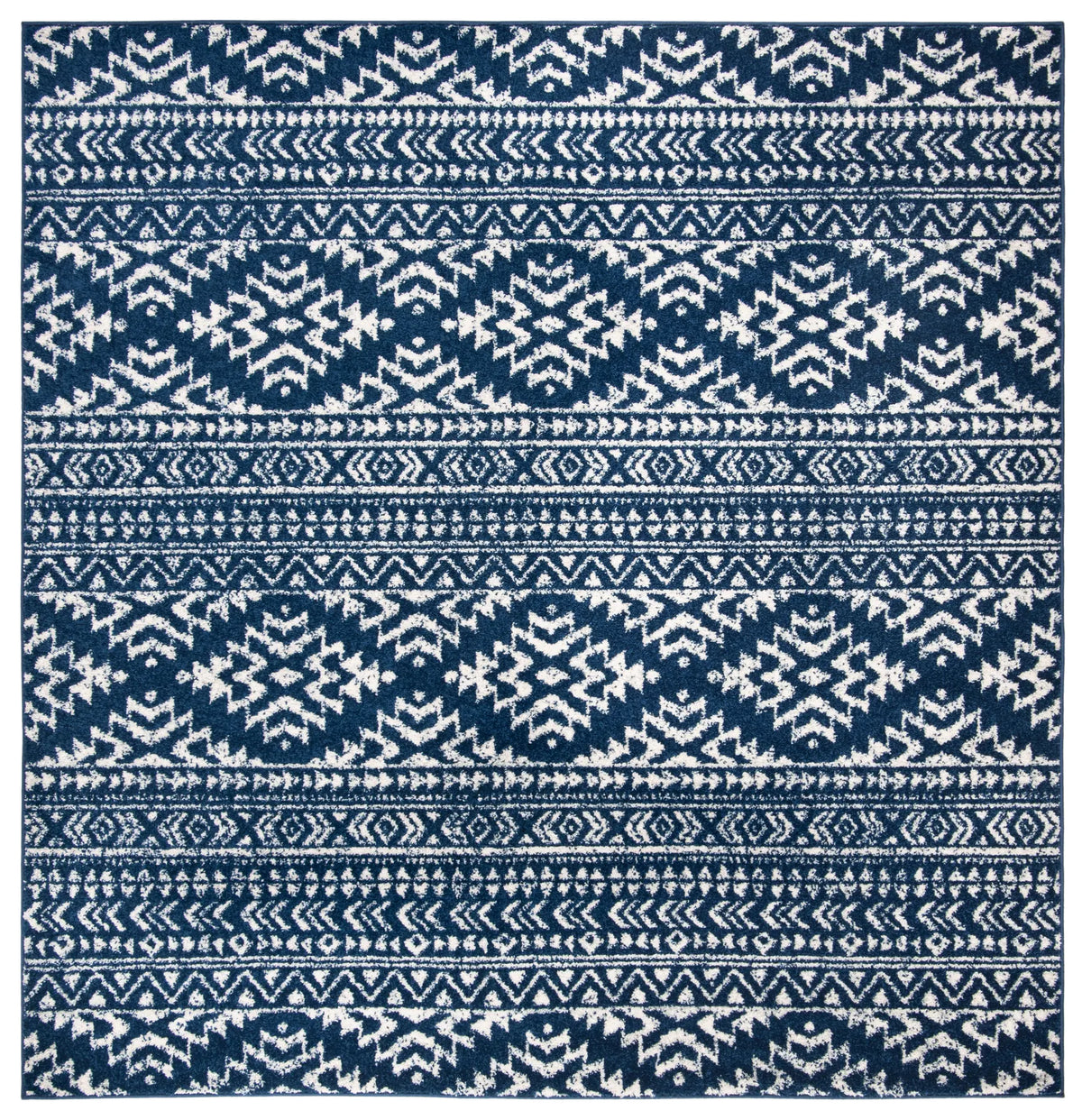 Safavieh Tulum 6'-7" x 6'-7" Rug in Navy / Ivory