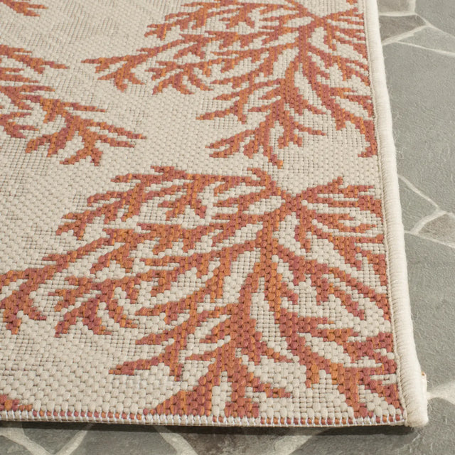 Safavieh Courtyard 2'-3" x 8'-0" Rug in Beige / Terracotta