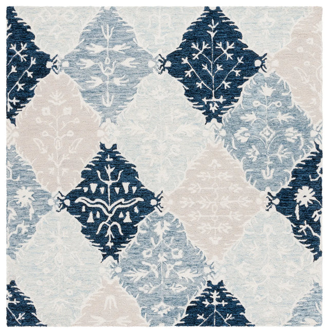Safavieh Ebony 6'-0" x 6'-0" Rug in Blue / Ivory