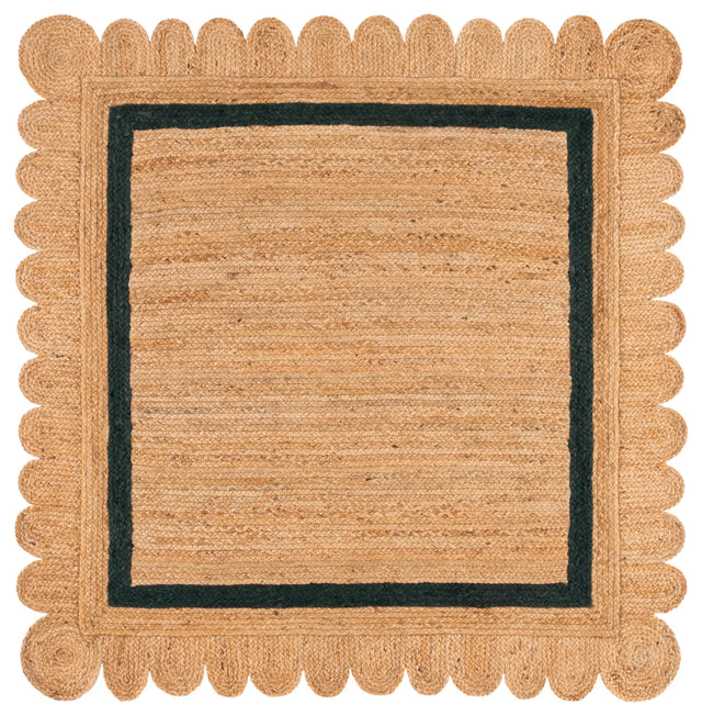 Safavieh Natural Fiber 6'-0" x 6'-0" Rug in Natural / Dark Green