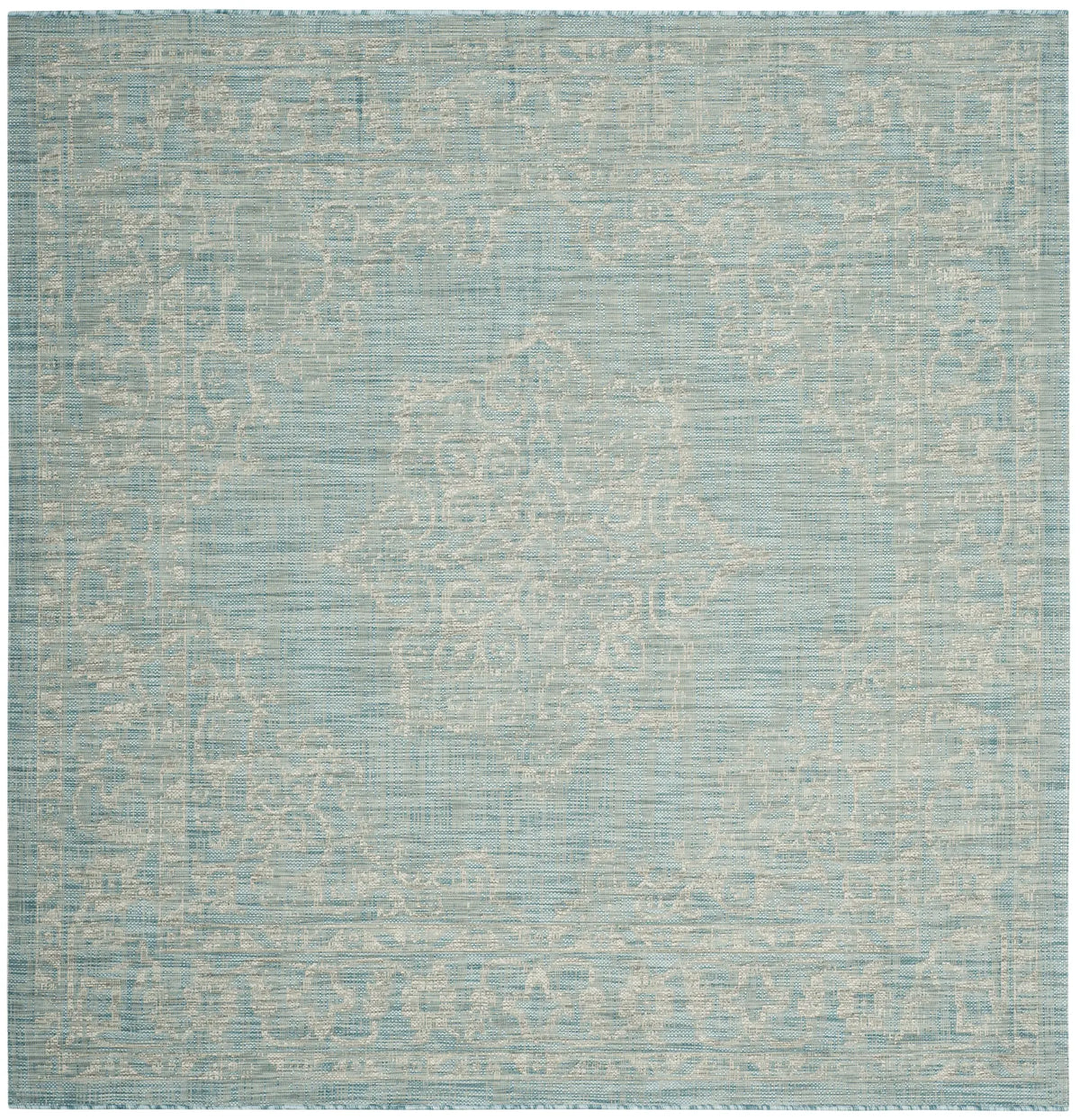 Safavieh Courtyard 6'-7" x 6'-7" Rug in Aqua / Grey