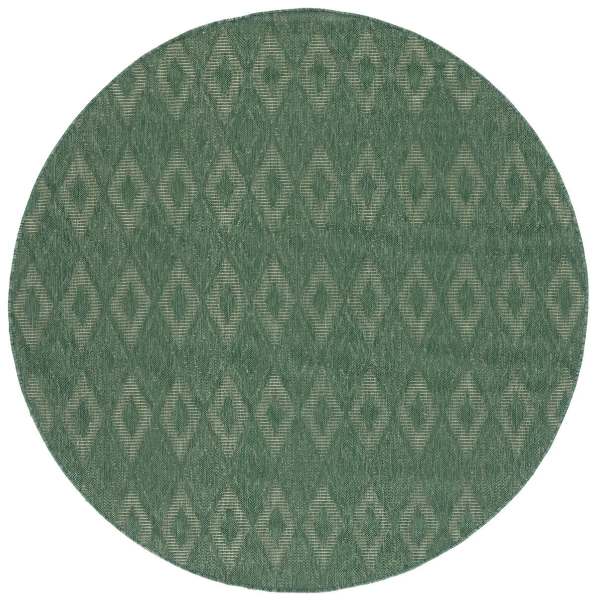 Safavieh Courtyard 6'-7" x 6'-7" Rug in Dark Green / Beige